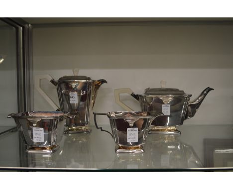 A stylish Art Deco plated four piece tea service.
