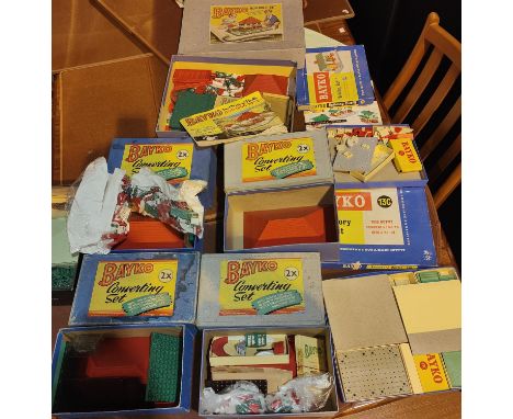 A large selection of boxed BAYKO sets 