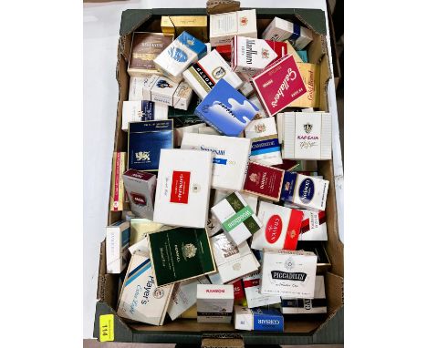 A large collection of vintage cigarette packets; etc. 