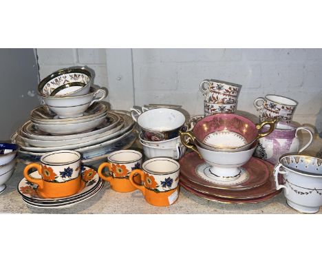 A collection of vintage cups and saucers, various patterns and makes etc 