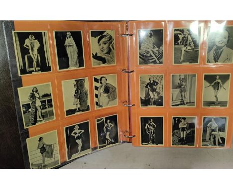 Cigarette Cards: Three albums of cigarette cards early 20th century 'Grace and Beauty', 'Modern Beauties' and postcards, car 