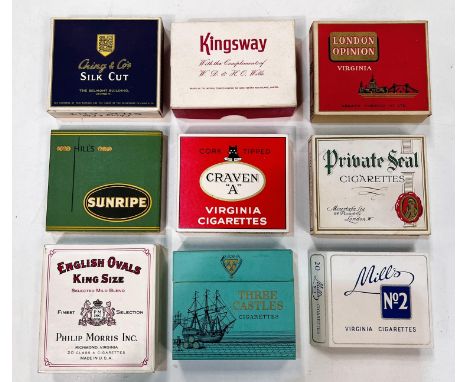 Top Hat American blend cigarette packets, 10 in pack; a selection of vintage cigarette packets, some with original slip inter