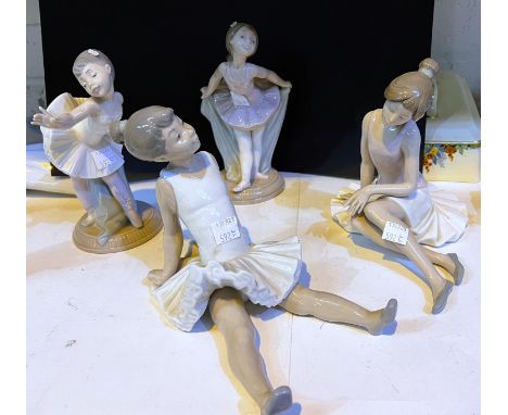 Four Nao figures of bowing ballerinas 