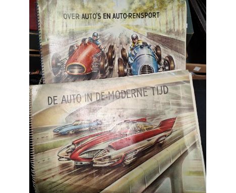 Two Dutch completed cigarette card albums, auto related:&nbsp; Over Auto's en Auto-Rensport &amp; De Auto in De Moderne Tijd 