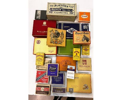 A Senor Service shop display stand; tins; cigarette packets; etc. 