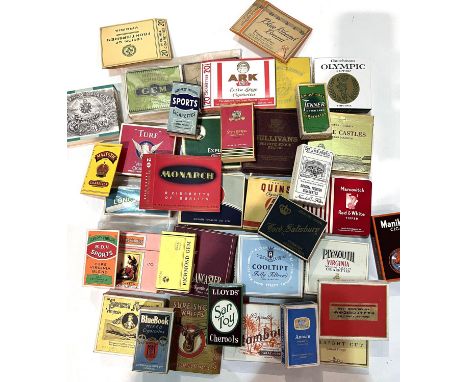 A selection of vintage tobacciana:&nbsp; 30+ unusual packets, Long Fellow; Vesuve Gem; etc., mainly with interiors 