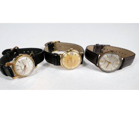 3 vintage gents wristwatches:- "Accurist 21 jewel anti magnetic"; a Rotary Maximus Automatic 21 jewels" and an "Accurist 21 j