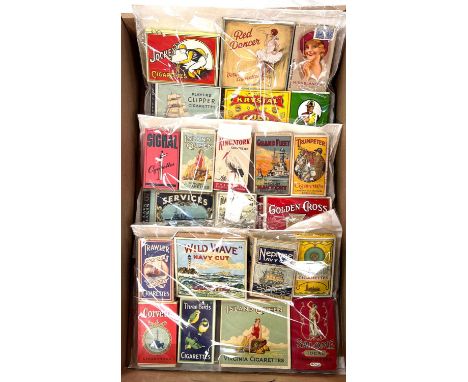 Twenty two picture cigarette packets:&nbsp; King Stork; Trumpeter; Neptune Navy Cut; Island Queen; Salome Ideal cigarettes, s