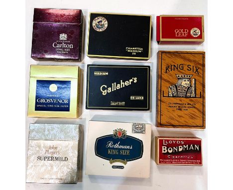 A large selection of vintage cigarette packets:&nbsp; Player's; Woodbine; Gallaher's; etc. 