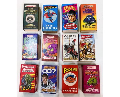 A collection of sweet cigarette packs by Barratt and others:&nbsp; Thunderbirds; Star Trek; Superman; Popeye; etc. 
