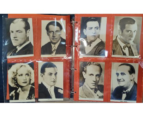 Cigarette Cards: Two good sized albums of cigarette cards, postcards early 20th century Film Stars etc, Film Weekly 'The Stra