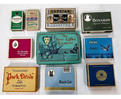 Twenty seven vintage picture/unusual cigarette packets:&nbsp; Capstan Navy Cut; Trawler Navy Cut; Sealed Red &amp; White; etc