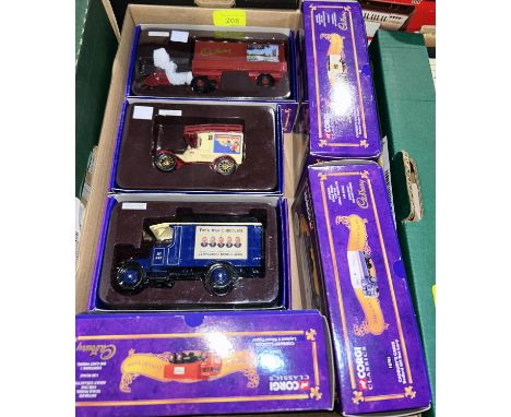 Six Corgi "Cadbury's" articulated lorries, 1:50 scale, all in original boxes 