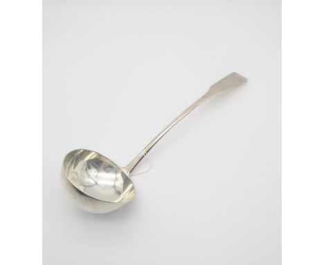 A George III Scottish silver soup ladle, in the oar pattern, the terminal monogrammed 1812, 36cm, 274gms Condition Report:Ava