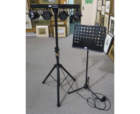 An DJLIGHT60 IBIZA light bank (af) with stand a sheet music stand Condition Report:Available upon request