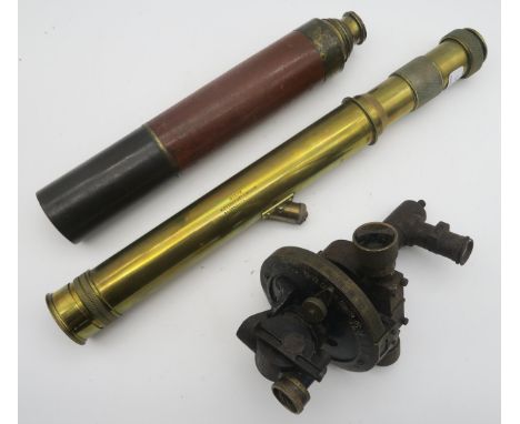 W.OTTWAY &amp; CO LONDON BRASS TELESCOPE&nbsp;No.2712, 1901, A MAYPOLE telescope, Vivitar 400mm telescope and a ships range f