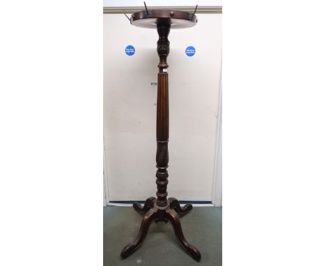 A Victorian mahogany coat stand on quatrefoil base, 185cm high Condition Report:Available upon request