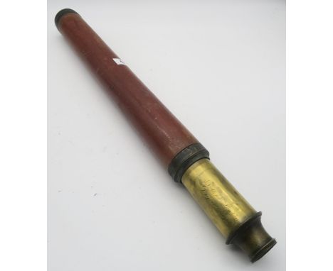 A Dollond London wooden cased telescope the brass draw inscribed Day or Night Condition Report:Available upon request