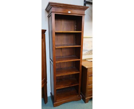 A modern hardwood five shelf open bookcase, 190cm high x 70cm wide x 40cm deep Condition Report:Available upon request