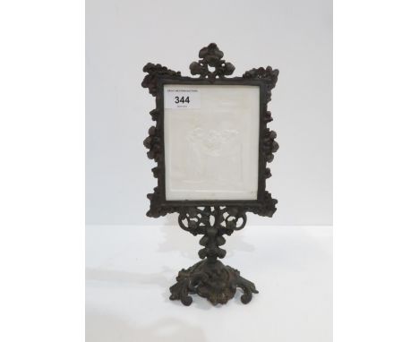 A religious themed lithophane in metal stand Condition Report:Available upon request