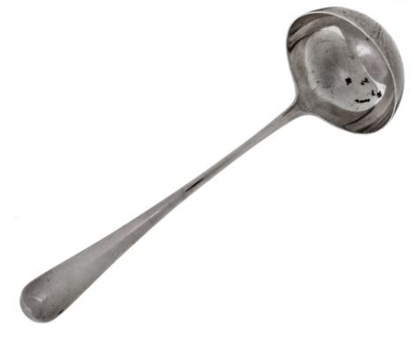 A silver Hanoverian pattern rat tail ladle, by Asprey & Co., London, 1963, 29cm long, approx. weight 8.6ozProvenance: The Geo