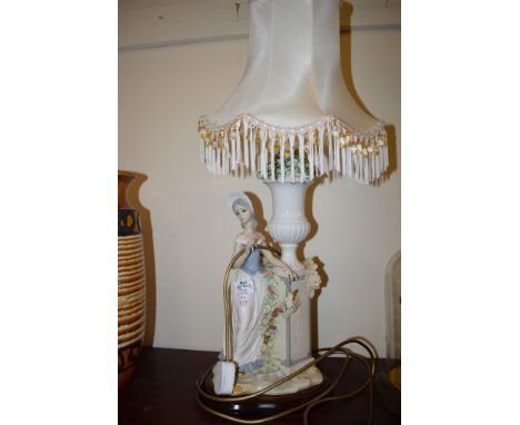 CERAMIC TABLE LAMP MODELLED AS A YOUNG GIRL