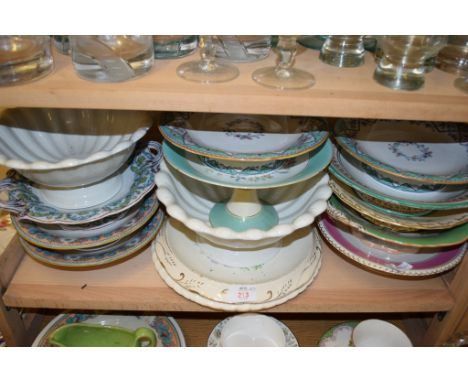 CERAMIC WARES, MAINLY LATE 19TH CENTURY TAZZAS