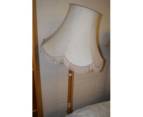PARTIALLY STRIPPED LIGHT WOOD STANDARD LAMP