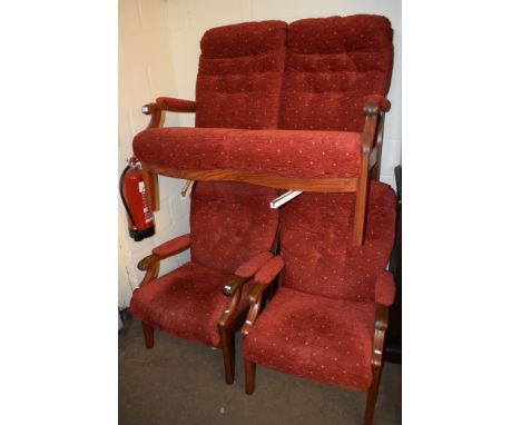 MODERN THREE PIECE COTTAGE SUITE WITH TWO-SEATER SOFA AND TWO EASY CHAIRS