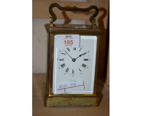 BRASS CARRIAGE CLOCK BY GAYDON, UPPER NORWOOD