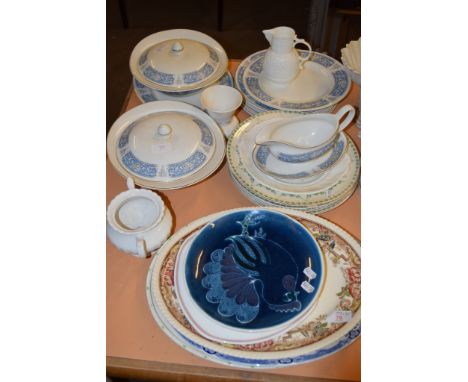 GROUP OF CERAMIC ITEMS INCLUDING SERVING DISHES, PART DINNER SERVICE BY JOHNSON BROS IN THE SNOW WHITE PATTERN TOGETHER WITH 