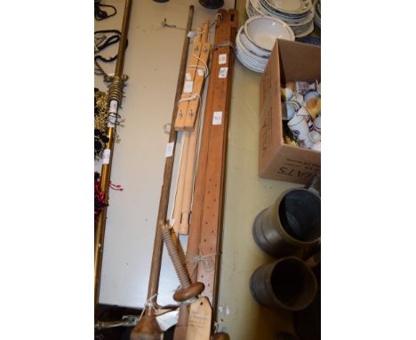 WOODEN IMPLEMENTS, PART OF A TAPESTRY FRAME