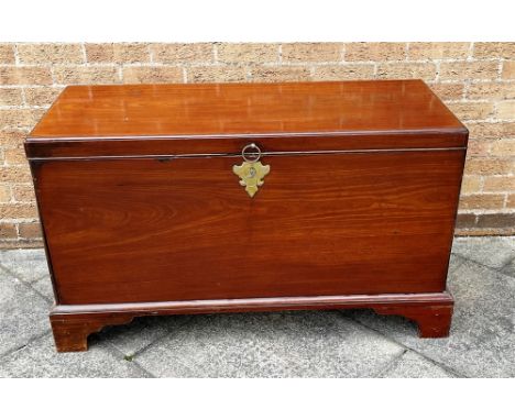 A CAMPHORWOOD TRUNK  having a brass escuthcheon, H 72cm x W 121cm x D 49cm