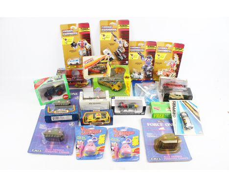 A collection of diecast vehicles. Comprising a variety of Matchbox including Thunderbirds and Solido tanks, etc, boxed. 