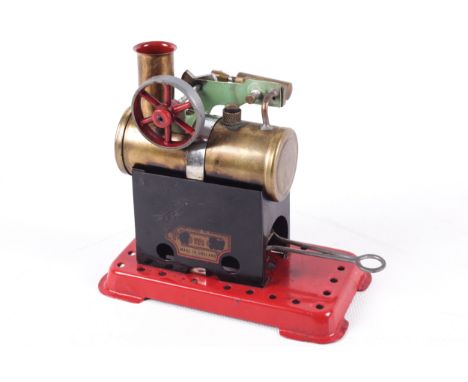 Vintage Mamod Minor 1 steam engine, boxed. A live steam stationary engine, piston is rusted. H13cm