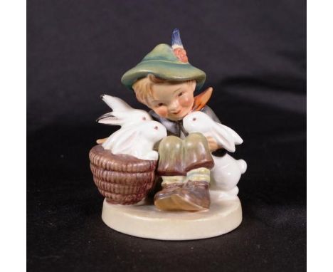 Goebel Seated Boy with Rabbits figure marked to base, (height 11cm approx).
