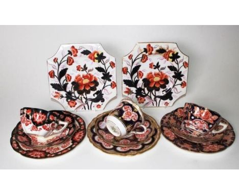 Eleven piece Wileman part teasets including a 'Fairy,' (Japan), trio, marked to bases and # 6663, Rd 153584, introduced July 