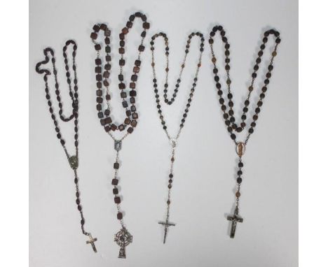 Four various vintage rosary beads