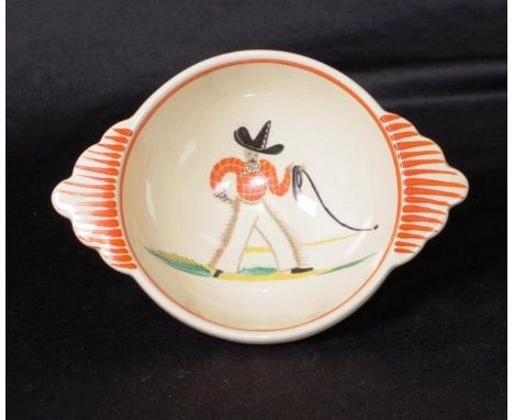 Vintage Susie Cooper Mexican cowboy dish Mexican cowboy figure decorated, marked to base, (diameter 17cm approx).