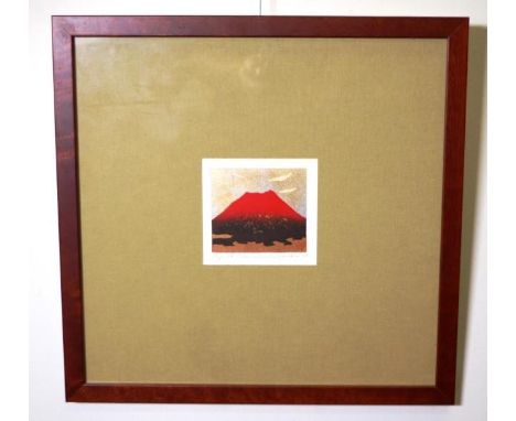 Kunio Kaneko (Japan b1949) 'Fuji 98' 2008, woodblock print # 22/322, signed in pencil lower right, (8cm X 9cm approx).