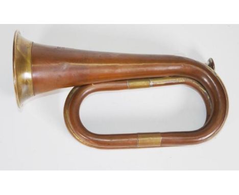 Vintage brass Bessons 'Boosey' bugle (length 27cm approx).
