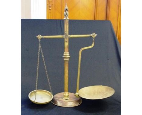 Set of Victorian brass &amp; copper shop scales