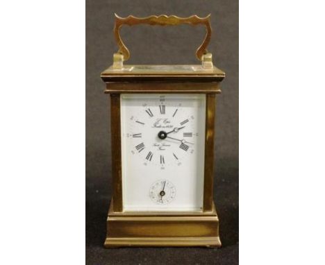 Good French L'Epee brass cased carriage clock marked to dial and Sainte Suzanne,11 jewel movement, with alarm facility, appea