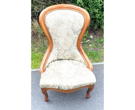 Vintage spoon back nursing chair, approximate height 36 inches 