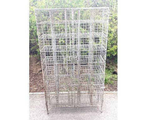 Vintage old school large metal shoe rack 136cm tall by 76cm wide 