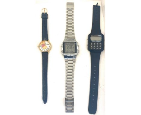 Vintage casio electric wristwatch plus 2 others, all untested 