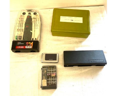 Selection of assorted tools includes Parkside cordless rotary tool, Etcher Hobby kit etc 