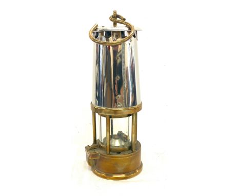 Vintage brass and Chrome miners lamp 