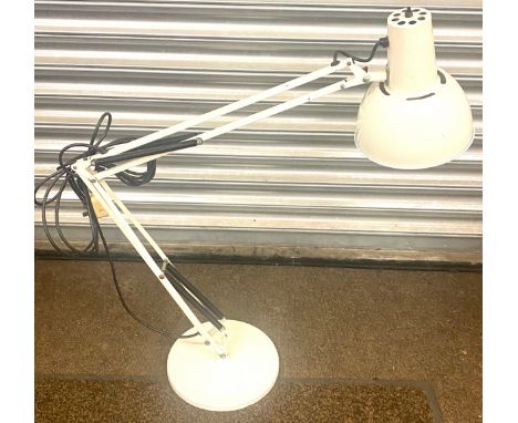 Vintage large angle posie lamp, weighted base, untested, overall height when straight 44.5 inches 