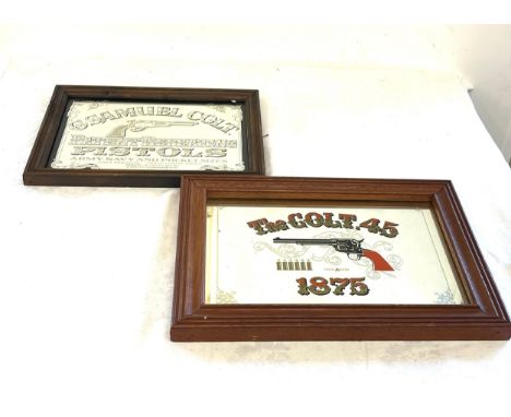 2 Vintage Colt advertising mirrors, approximate frame measurements: Height 10 inches, Width 14 inches and Height 9 inchesWidt